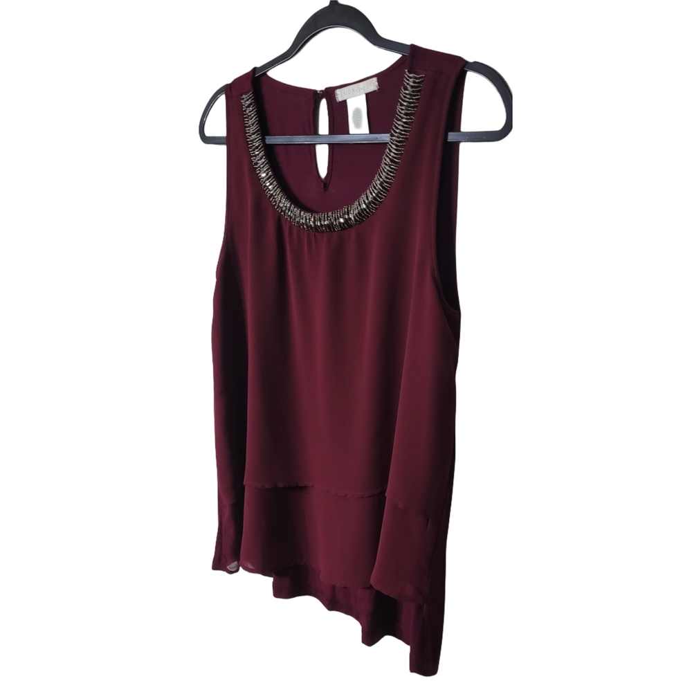 Design History Burgundy Sleeveless Blouse Size XL - Picture 3 of 5
